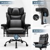 TiramisuBest 400lbs Ergonomic Office Chair with Adjustable Armrest, Lumbar Massage, Faux Leather (Black) - 4 of 4