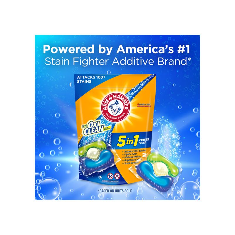 Arm &#38; Hammer Plus OxiClean 5-in-1 Laundry Detergent Power Paks - 42ct/29.6oz, 6 of 12