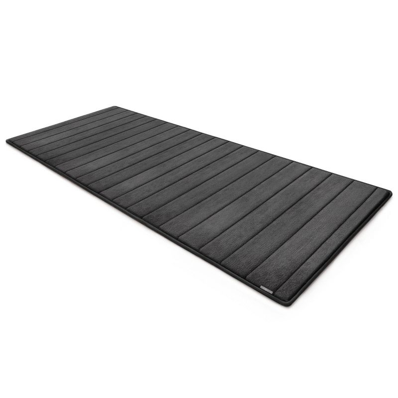 24&#34;x58&#34; MICRODRY Ultra Absorbent CoreTex Quilted Memory Foam Bath Mat/Runner with Skid Resistant Base Dark Gray, 2 of 5