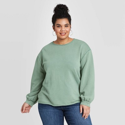 women's plus size crew neck sweatshirts