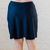 Calypsa Women's Chlorine Resistant High Waisted Knee Length Swim Skirt With Attached Bike Shorts - 4 of 4