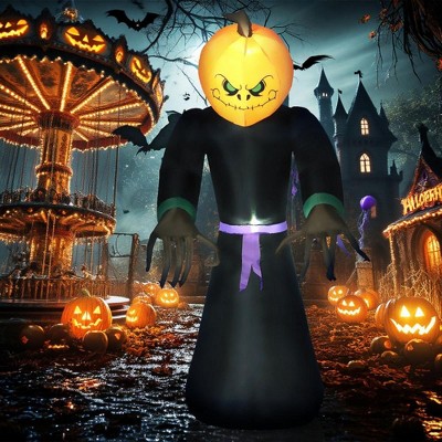 SKRAN 7' Halloween Inflatable Outdoor Decoration Reaper Ghost Pumpkin, Waterproof Outdoor Decorations for Garden Lawn Party Holiday