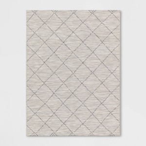 Mira Geometric Diamond Indoor Outdoor Rug Cream - Threshold™ - 1 of 4