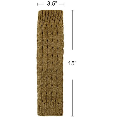 Wrapables Women's Cable Knit Leg Warmers, Chocolate - image 4