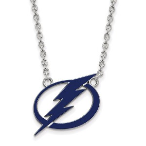 Black Bow Jewelry Sterling Silver Tampa Bay Lightning NHL Necklace 18 Inch - 1 of 4