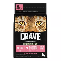 Crave Grain Free Indoor with Chicken & Salmon Adult Premium Dry Cat Food - 4lbs