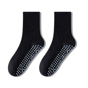 Anna-Kaci 2 Pairs Women's Yoga Non-Slip Crew Socks with Gripped Soles for Pilates and Home Workouts - 1 of 4