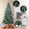 9Ft Prelit Christmas Tree with 2136 Branch Tips, Partially Flocked Design Artificial Christmas Tree with Pine Cones, Metal Base - 4 of 4