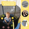 Zevemomo 60" Kids Indoor Trampoline with Safety Net, Basketball Hoop, Dartboard & Ocean Balls, Mini Pumpkin Trampoline for Girls & Boys - 3 of 4
