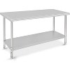 Stainless Steel Work Table, NSF Commercial Grade, Adjustable Shelf, Silver - 2 of 4