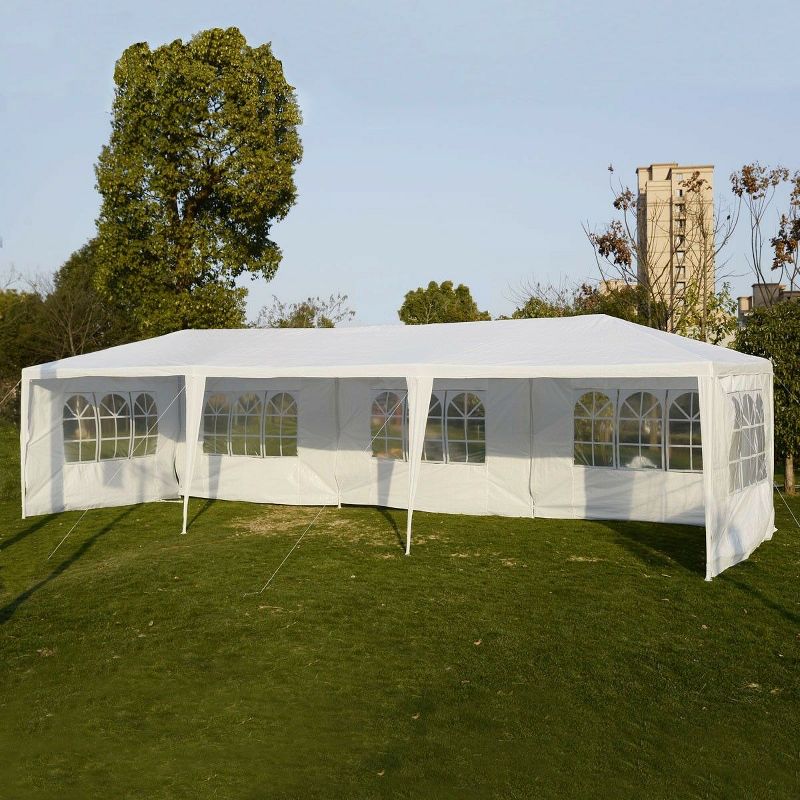 Costway 10'x30' Party Wedding Tent Event Canopies Heavy Duty Pavilion 5 Sidewall 44lbs, 5 of 11