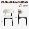 WJSHome Modern Solid Rubberwood Dining Chairs Set of 4 with Curved Back, Ergonomic Upholstered Seat with Anti-Slip Foot Pad, for Kitchens, Living Room - 2 of 4