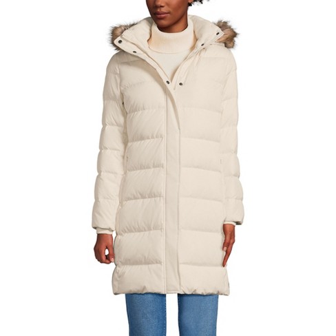 Lands End Women s Petite Max 600 Down Puffer Coat Large Ivory Pearl Target