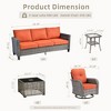 XIZZI Patio Furniture Sets Designed for Outdoor Relaxation, Comfy 3.5-Inch Cushions & 360° Swivel Action for Extra Comfort, 5 Pcs/Set, Orange - 3 of 4