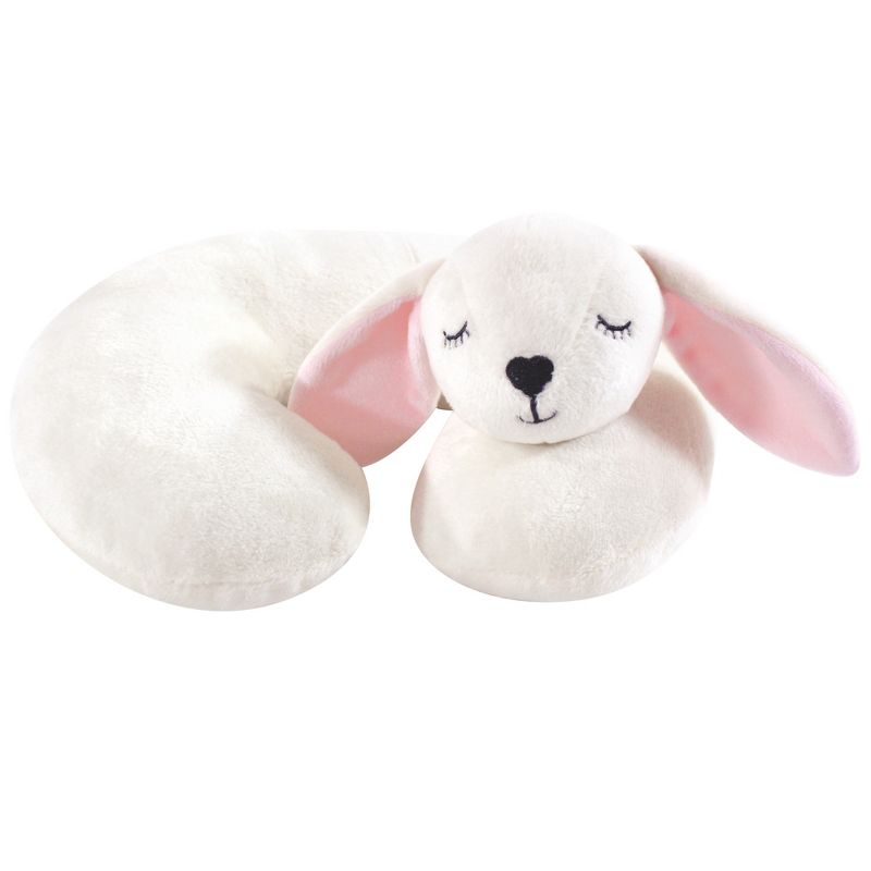 Hudson Baby Infant and Toddler Girl Neck Pillow, Modern Bunny, One Size, 1 of 4