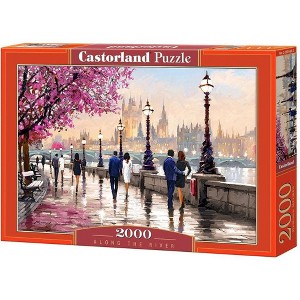 2000 Piece Jigsaw Puzzle, Along the River, Art. Puzzle, paintings puzzle, Adult Puzzles, Castorland C-200566-2 - 1 of 4