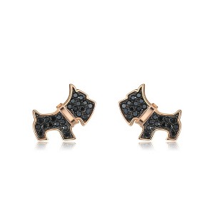 Scottie Dog Bone Earring Necklace Set for Women Sterling Silver Ginger Lyne Collection - 1 of 4