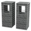 VidaXL Gabion Basket Posts/Planters 2 pcs Steel 19.7Inchx19.7Inchx47.2Inch - 3 of 4