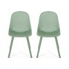 Christopher Knight Home Posey Outdoor Modern Resin Armless Dining Chairs with Breathable Design (Set of 2) - 2 of 4