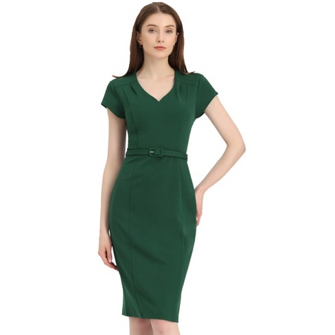 Dark green clearance pencil dress