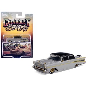 1957 Chevrolet Bel Air Lowrider Gray with Black Top and Gold