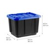 IRIS 4pk Heavy Duty Stackable Storage Totes with Lids Black Blue - 3 of 4