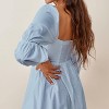 EXLURA Womens Square Neck Dress Long Puff Sleeve A-Line Casual Short Mini Dresses - 4 of 4