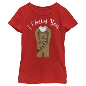 Girl's Star Wars Valentine's Day ChewieCute Heart T-Shirt - 1 of 4