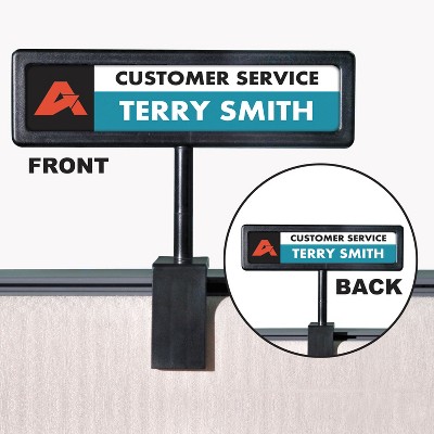 Advantus People Pointer Cubicle Sign Plastic 9 x 2 1/2 Black 75334