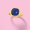 Ross-Simons Square Lapis Ring in 18kt Gold Over Sterling - 4 of 4