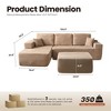 XIZZI Modular Sectional Sofa Couch, L/U-Shape Upholstered Couch, Modern Minimalist Couches for Living Room, Free Combination Deep Seat Corner Couch - 3 of 4
