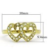 Slickblue Women's IP Gold Stainless Steel Ring, Clear Synthetic Crystal Accent, Heart-Inspired Band, Size 5-10 - 2 of 4