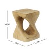 Twisted Spiral Patio End Tables, MGO Accent Table, Wood-Look Outdoor End Table for Patio or Indoor Use, Outdoor Side Table -Christopher Knight Home - 4 of 4