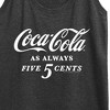 Women's - Coca-Cola - As Always Five Cents Graphic Racerback Tank - 2 of 4