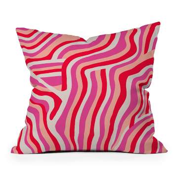 26"x26" Oversized Sunshine Canteen Zebra Striped Square Throw Pillow Pink - Deny Designs