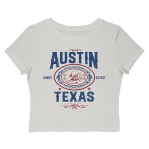 Social Collective Women's Austin  Americana 4Th Of July Short Sleeve Graphic Cotton Baby Tee - Cloud Dancer XXL - 1 of 4