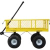 Steel Garden Cart, Steel Mesh Removable Sides, 3 cu ft, 550 lb Capacity, Yellow - 3 of 4