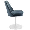 Modway Lippa Velvet Swivel Dining Side Chair – White Base, Cadet Blue Upholstery, 360° Rotation, Mid-Century Style - 4 of 4