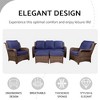 FIONECA 5-Piece PE Rattan Outdoor Patio Furniture Set with 3-Seat Sofa, Chairs & Ottomans - 2 of 4