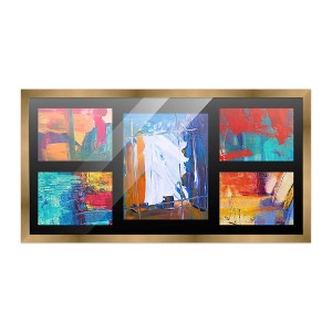 PosterPalooza | Metallic Gold Bronze Finish Collage Frame - Black Mat, 20 Frame Sizes, UV Acrylic - 1 of 4