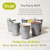 True Silver Plastic Cups, Disposable Plastic Drinking Glasses, Party Cups for Adults, 16oz Silver Set of 24 - 4 of 4