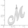Black Bow Jewelry 14k White Gold, Ella Collection, LG Fancy Script Initial Pendant A-W - 4 of 4