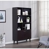 PAGED Tall Bookshelf with LED Lighting Modern Bookcase with 2 Glass Doors and 1 Drawer for Living Room, Study Room - 2 of 4
