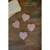 Pink Marble Heart Drink Coasters 4" Tall – Set of 4 by Kalalou - 4 of 4