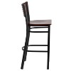 Emma and Oliver Black Decorative Slat Back Metal Restaurant Dining Barstool - 4 of 4