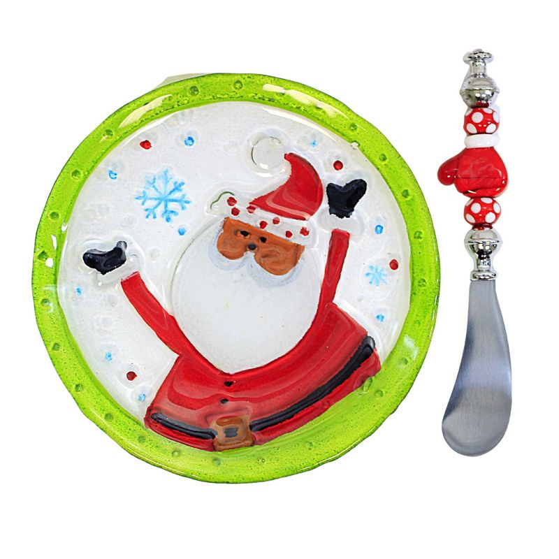 6.0 Inch Santa Hostess Set Pate Knife Appetizer Dip Bowl And Platters, 1 of 4
