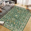 Coolmee Living Room Rugs Washable Boho Vintage Floral Soft Non Slip Rug Low Pile Carpet for Bedroom Dining Room Office Decor Indoor Black - 4 of 4