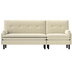 TiramisuBest Grey 2-Seater Sofa Sleeper with Recline Function, Modern Fabric Loveseat Convertible Couch Bed, Sofa for Living & Apartment - 1 of 4