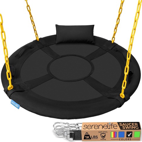 SereneLife 40" Saucer Swing with Chains, Pillow, Hanging Kit, and Carry Bag - Indoor/Outdoor Use - image 1 of 4