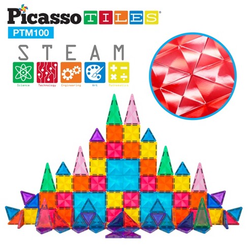 Picassotiles® Mini Diamond Magnetic Building Block, 100-piece Set